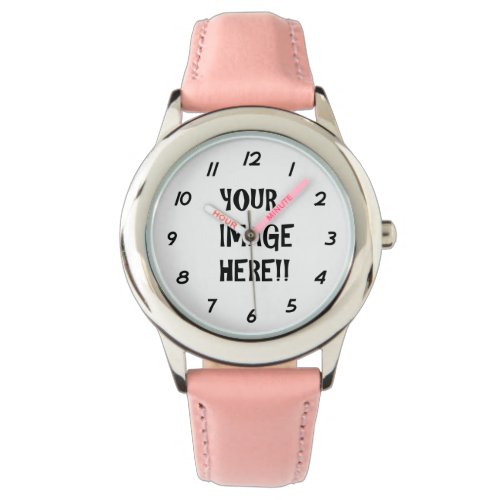 Create Your Own Kids Stainless Steel Leather Watch