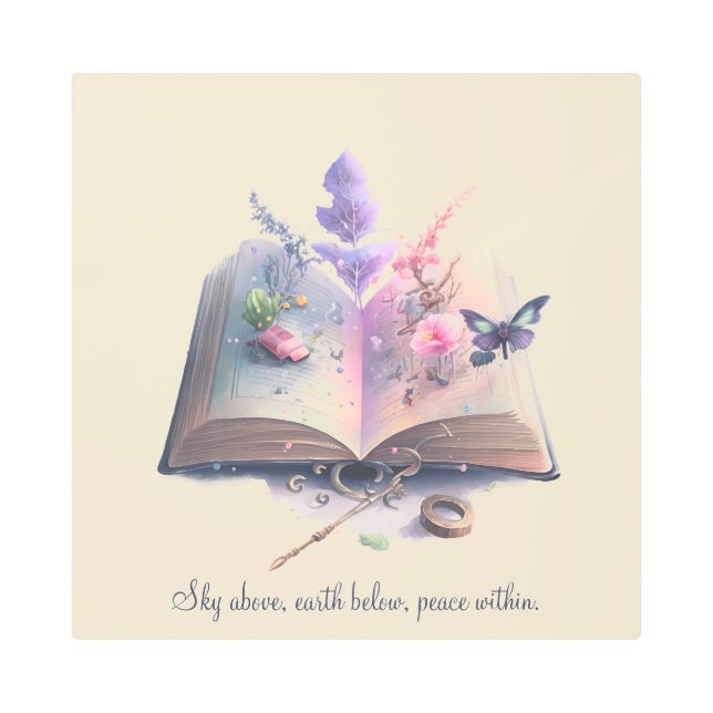 Create Your Own Kitchen Witch Spell Book Metal Print (Front)