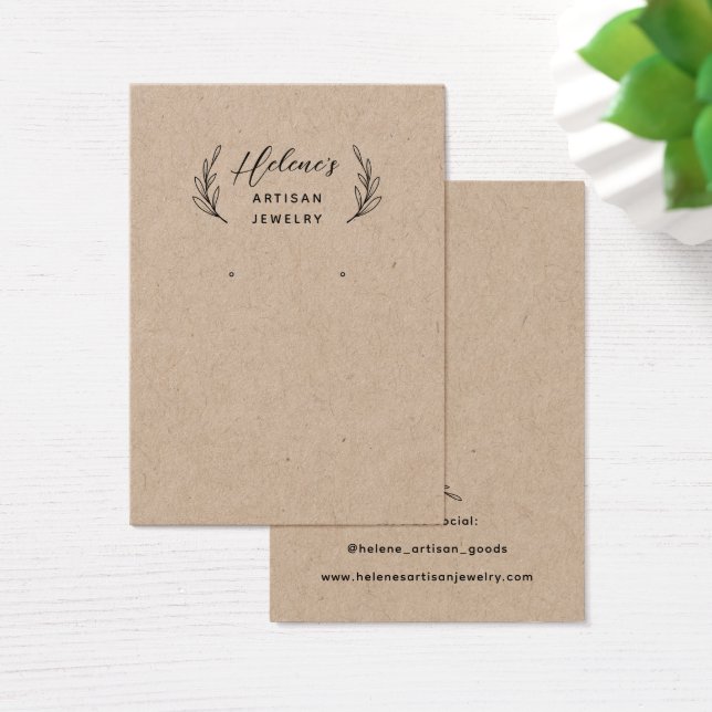 Create your own Kraft Jewelry Earring Display Card (Desk)
