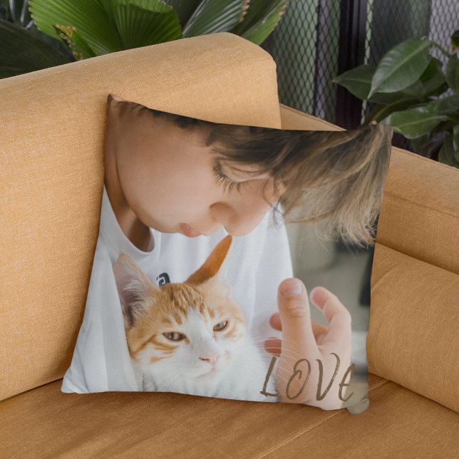 Create your Own l Cute Dog Pet Lover Photo Throw Pillow (Creator Uploaded)