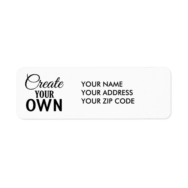Create Your Own Label (Front)
