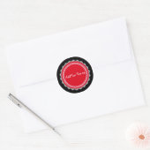 Create Your Own Lace Circle V09 RED Classic Round Sticker (Envelope)