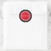 Create Your Own Lace Circle V09 RED Classic Round Sticker (Bag)