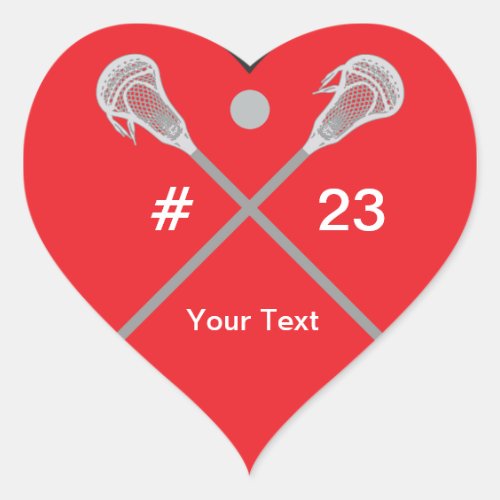 Create Your Own Lacrosse Sticks Name Number Heart Sticker