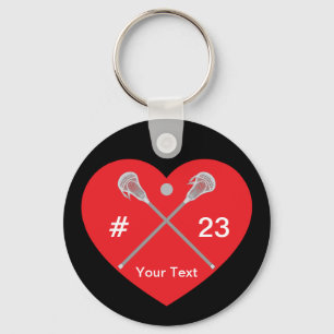 Create Your Own Lacrosse Sticks Name Number Keychain
