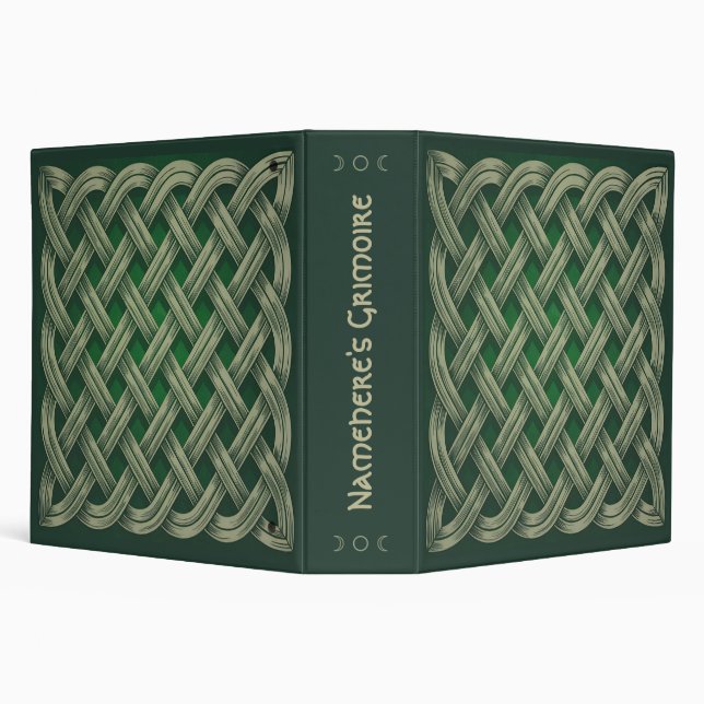 Create Your Own Lamb's Ear Green Celtic Knotwork 3 Ring Binder (Background)