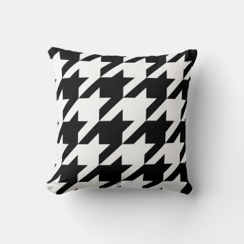 Create Your Own Large Black Houndstooth Throw Pillow by cliffviewgraphics at Zazzle