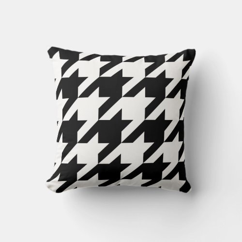 Create Your Own Large Black Houndstooth Throw Pillow