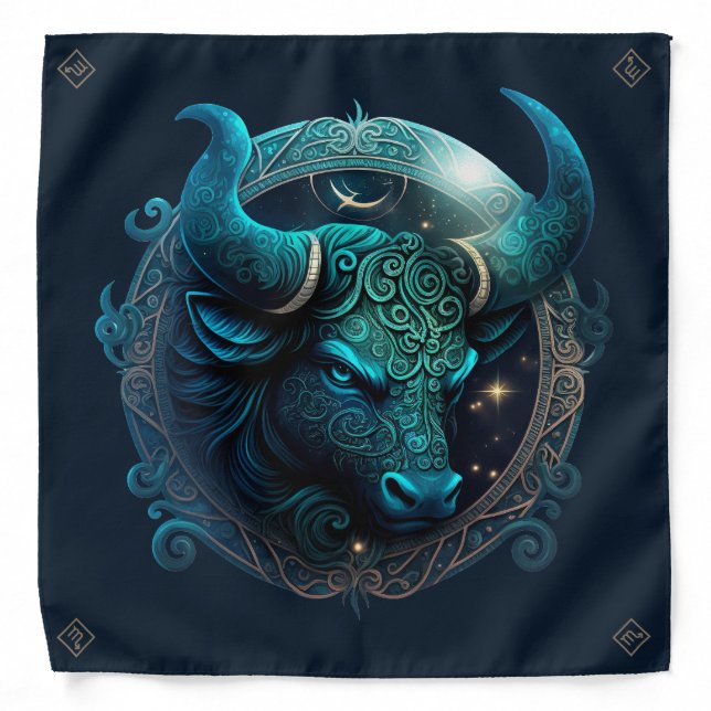Create Your Own Large Celestial Taurus Zodiac Bandana (Front)