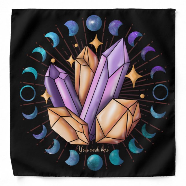Create Your Own Large Crystals & Moon Phases Bandana (Front)