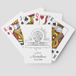 Create Your Own Large Elegant Black & White Libra Poker Cards