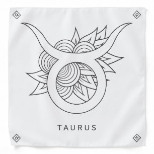 Create Your Own Large Elegant Black & White Taurus Bandana