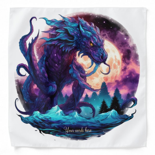 Create Your Own Large Mythical Kraken Water Dragon Bandana (Front)