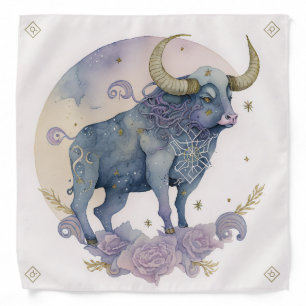 Create Your Own Large Purple Watercolor Taurus  Bandana