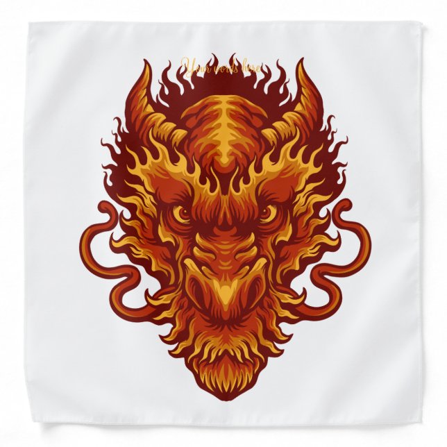 Create Your Own Large Red Dragon Head Bandana (Front)
