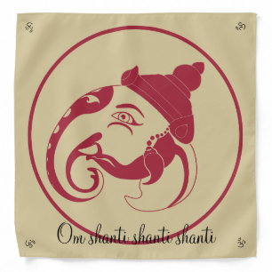 Create Your Own Large Red & Gold Ganesh Profile Bandana