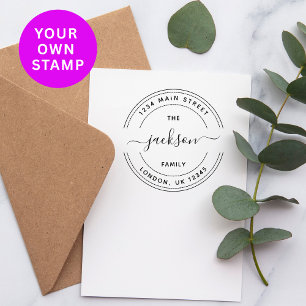 Create Your Own Large Round Family Name Rubber Stamp