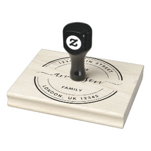 Create Your Own Large Round Family Name Rubber Stamp