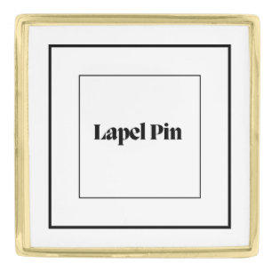 Create Your Own Large Square Gold Plated Finish Lapel Pin