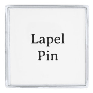 Create Your Own Large Square Silver Finish Lapel Pin