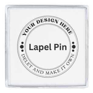 Create Your Own Large Square Silver Lapel Pin