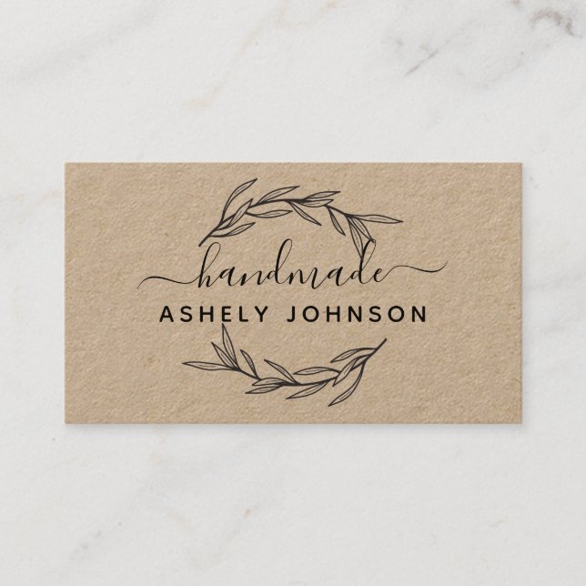 Create Your Own Laurel Leaves Greenery Business Card (Front)