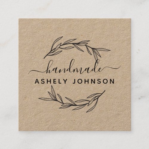 Create Your Own Laurel Leaves Greenery Square Business Card