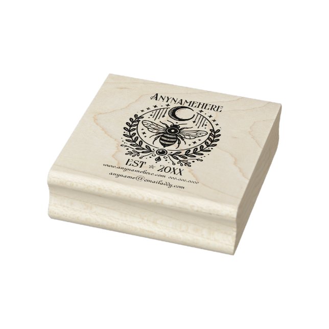 Create Your Own Laureled Celestial Bee Rubber Stamp (Stamp)