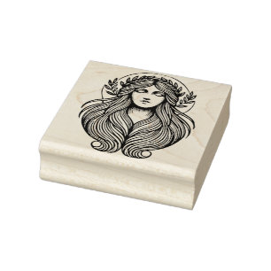 Create Your Own Laureled Goddess Bust Rubber Stamp