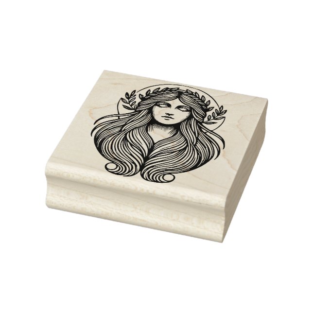 Create Your Own Laureled Goddess Bust Rubber Stamp (Stamp)