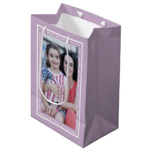 Create your own lavender Christmas holiday photo Medium Gift Bag