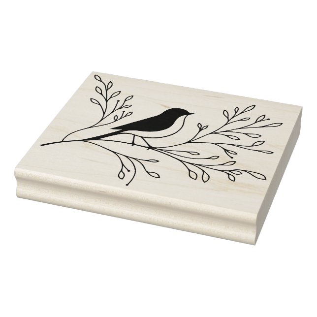 Create Your Own Leafy Song BIrd Tree Branch Rubber Stamp (Stamp)