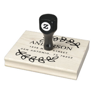 Create Your Own Leaves Return Address Rubber Stamp