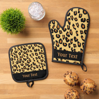 Create Your Own Leopard Skin Pattern Oven Mitt & Pot Holder Set