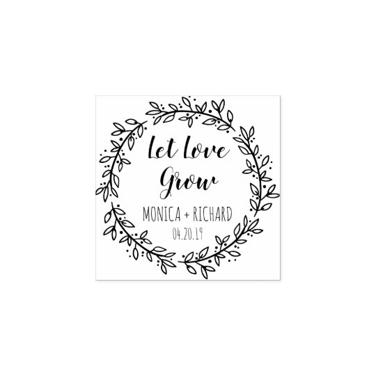 Create Your Own Let Love Grow Typography Wedding Rubber Stamp Create Your Own Let Love Grow Typography Wedding Rubber Stamp