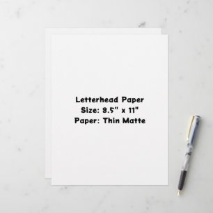 Create Your Own Letterhead Paper, Size: 8.5" x 11"