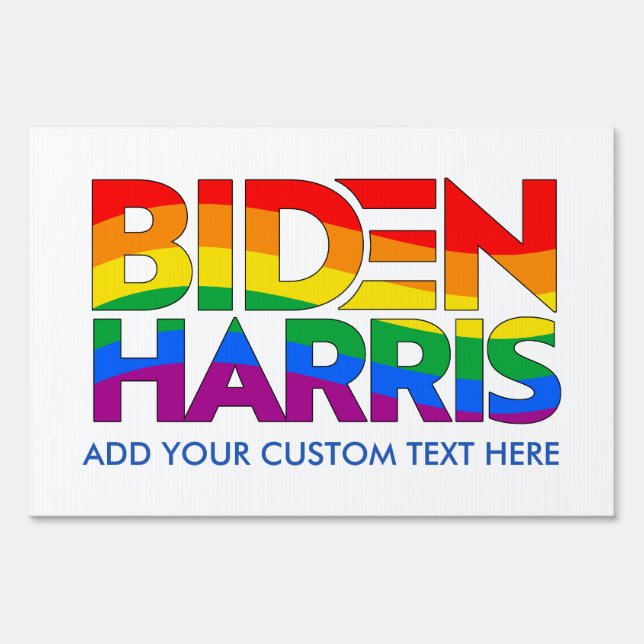 Create Your Own LGBTQ Biden Harris Pride Sign (Front)