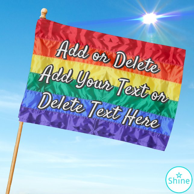 Create Your Own LGBTQ Gay Pride Text Queer Rainbow House Flag (Creator Uploaded)