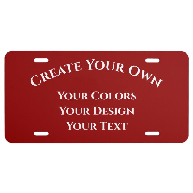Create Your Own License Plate (Front)