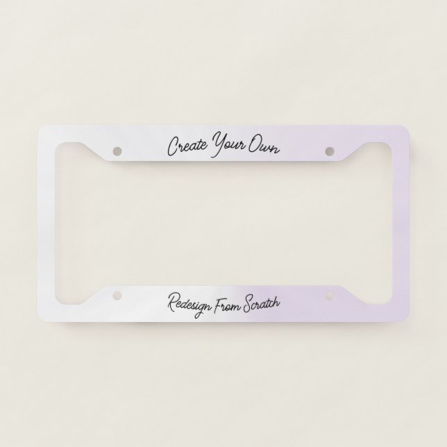 Create Your Own License Plate Frame (Front)