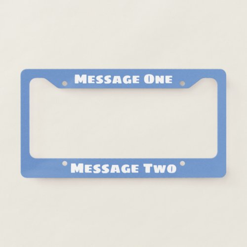 Create Your Own Light Blue White Text Template License Plate Frame