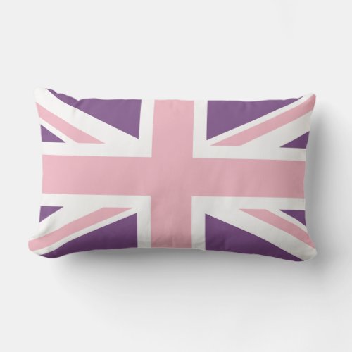 Create Your Own Light Pink Union Jack Lumbar Pillow