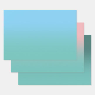 Create Your Own Light Teal Ombre Wrapping Paper Sheets