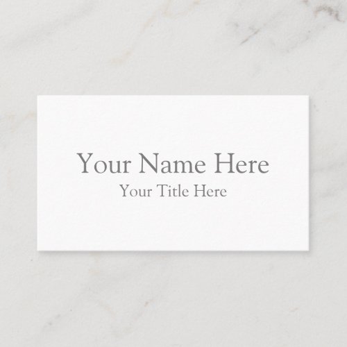 Create Your Own Light White Matte Business Cards
