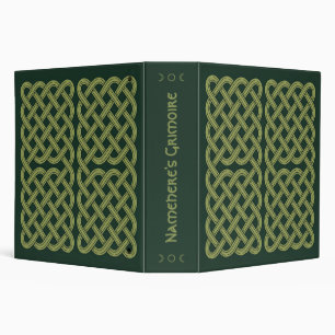 Create Your Own Lime Green Celtic Knotwork 3 Ring Binder
