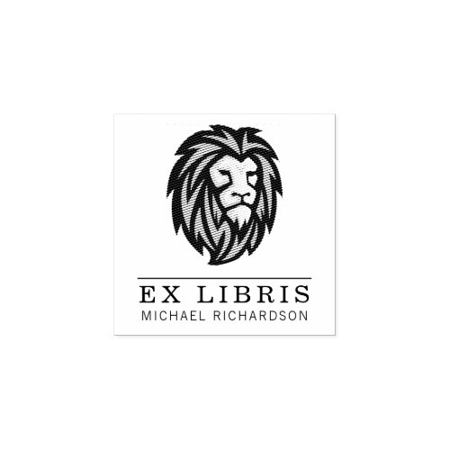 Create Your Own Lion Emblem Ex Libris Rubber Stamp