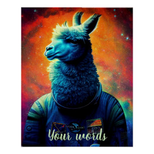 Create Your Own Llama in Space Astronaut Poster