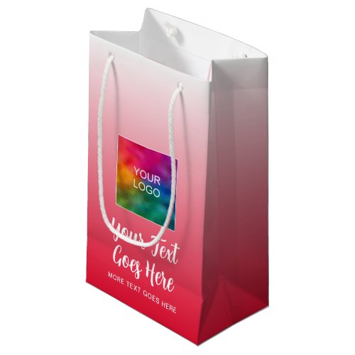 Create Your Own Logo Here Red Template Custom Small Gift Bag