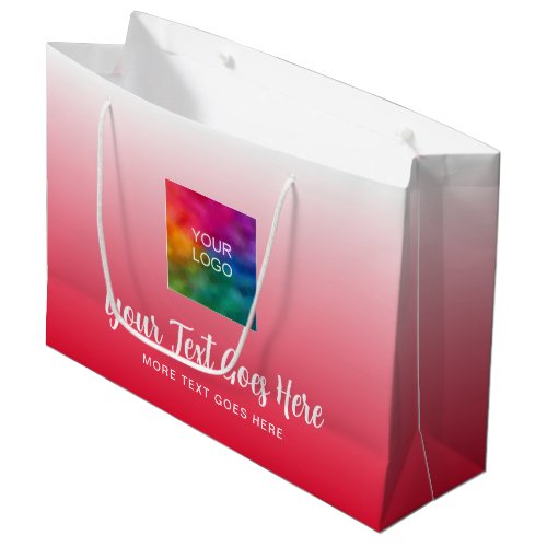 Create Your Own Logo Here Red Template Modern Large Gift Bag