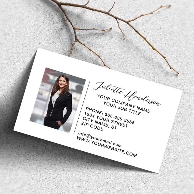 Create Your Own Logo Photo Modern Elegant Business Card (Creator Uploaded)